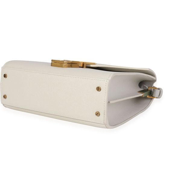 Saint Laurent Blanc Vintage Grain De Poudre Cassandra Mini Top Handle Bag - Picture 7 of 8